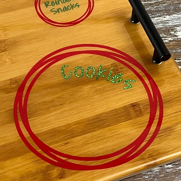 Treats for Santa Cookie Tray Cutting Board Resin Wood Cutting Board Charcuterie - Picture 5 of 7